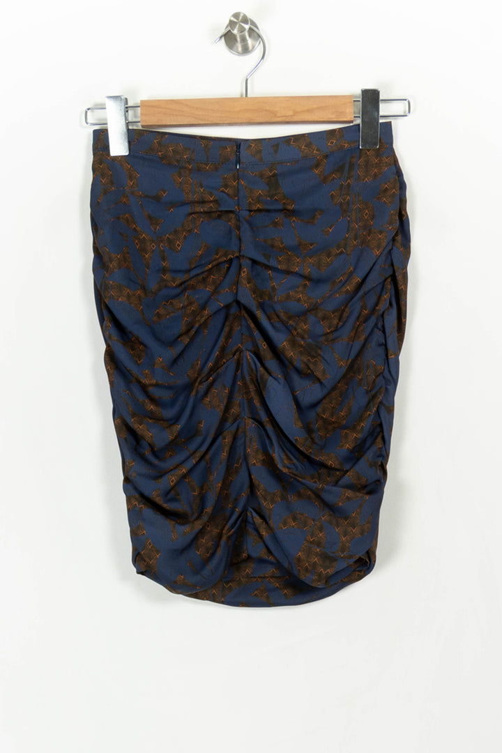 Jupe Droite Bleu et Marron - Taille XS/34 de la marque Modetrotter | PARAD107400 - Vendu par Paradigme - Image 4