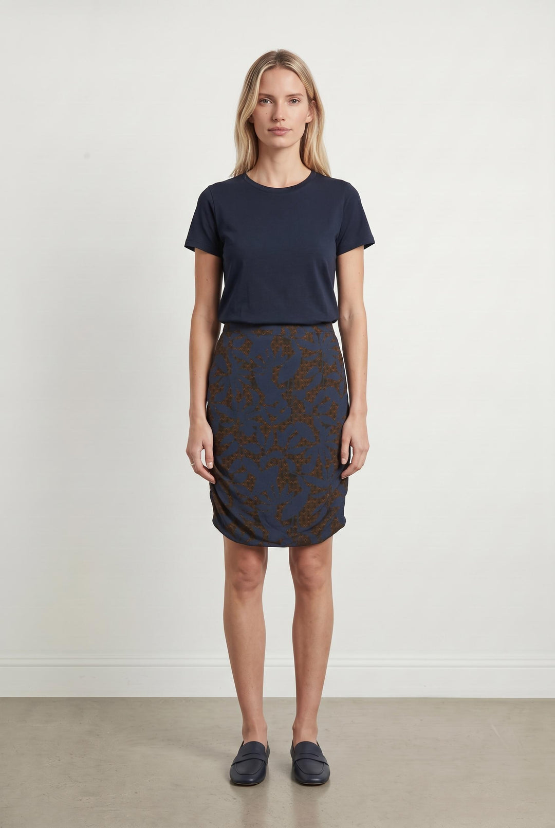 Jupe Droite Bleu et Marron - Taille XS/34 de la marque Modetrotter | PARAD107400 - Vendu par Paradigme - Image 1