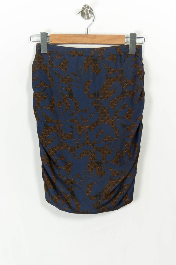 Jupe Droite Bleu et Marron - Taille XS/34 de la marque Modetrotter | PARAD107400 - Vendu par Paradigme - Image 2
