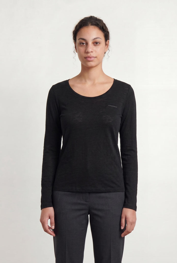 Tee-shirt Manche Longue Noir - Taille L/40 de la marque La Fée Maraboutée | PARAD107409 - Vendu par Paradigme - Image 1