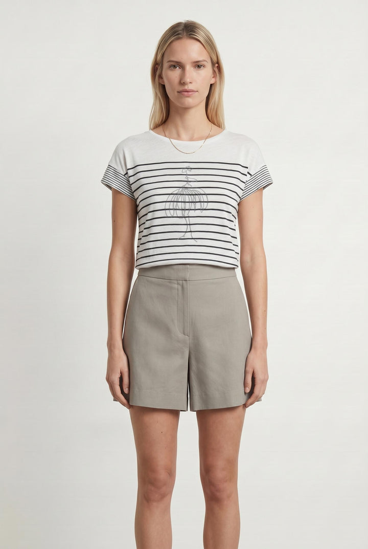 T-shirt Blanc et Noir - Taille M/38 de la marque One Step | PARAD107415 - Vendu par Paradigme - Image 1
