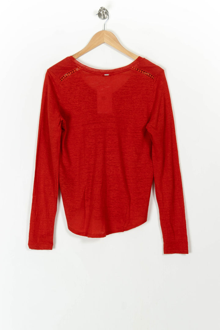 Tee-shirt Manches Longues Orange - Taille L/40 de la marque IKKS | PARAD107421 - Vendu par Paradigme - Image 4