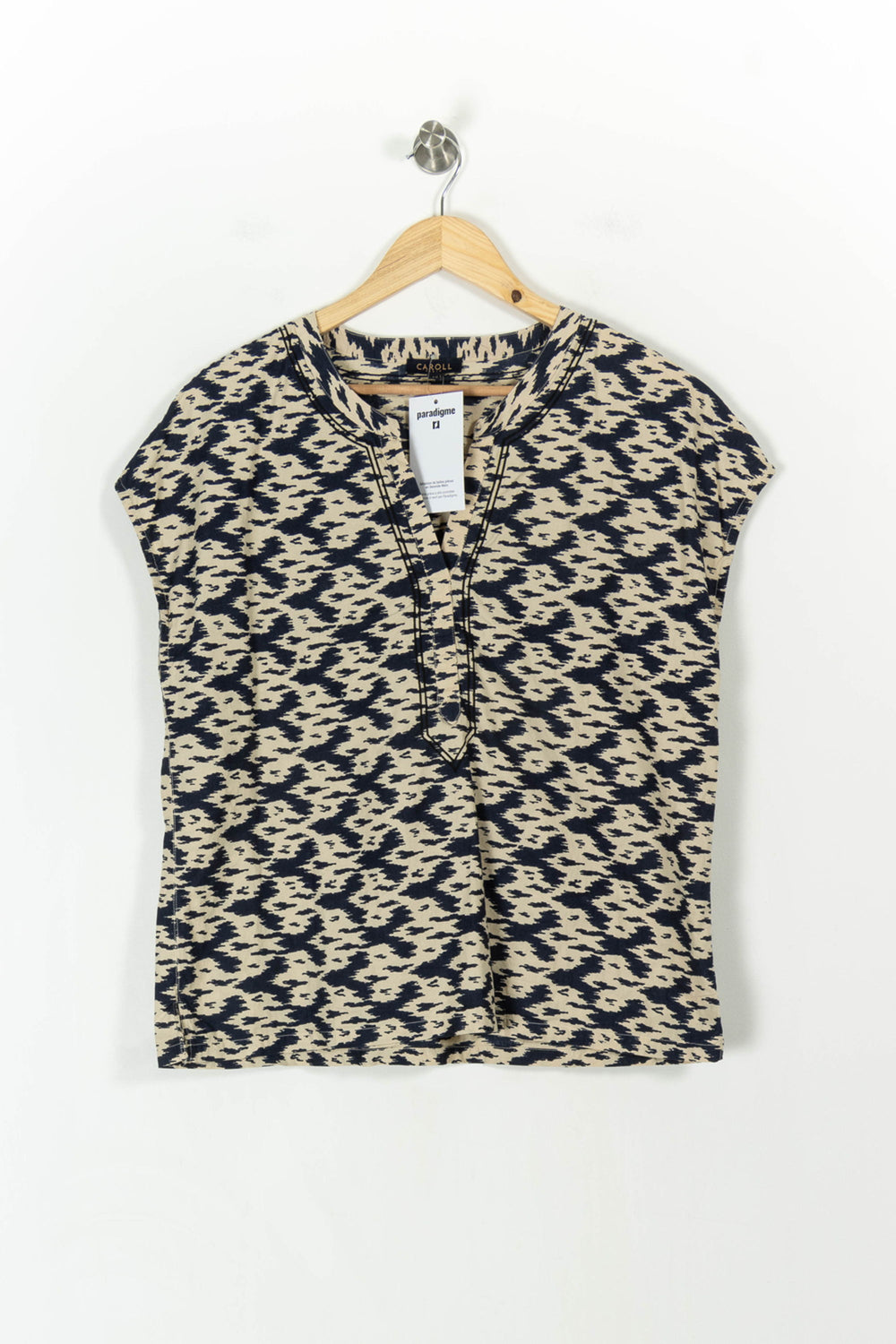 Blouse Beige et Bleu - Taille XL/42 de la marque Caroll | PARAD107449 - Vendu par Paradigme - Image 2
