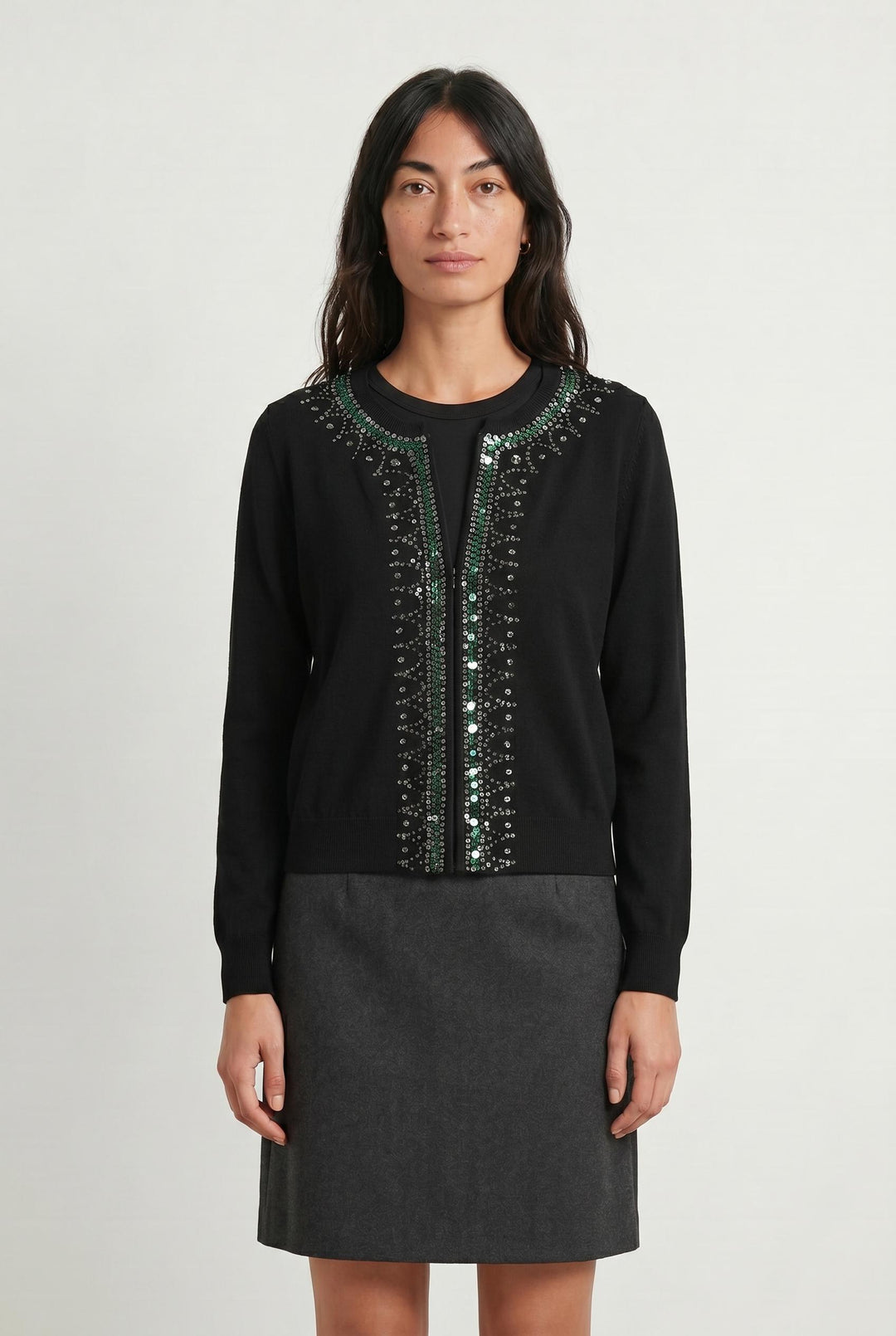 Cardigan Noir et Vert - Taille M/38 de la marque Rodier | PARAD107462 - Vendu par Paradigme - Image 1