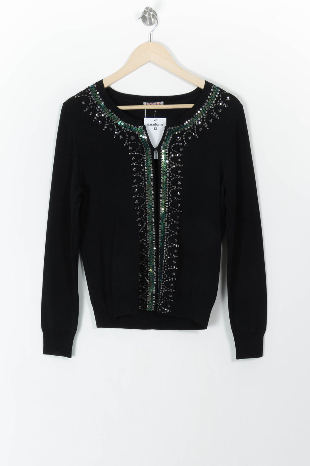 Cardigan Noir et Vert - Taille M/38 de la marque Rodier | PARAD107462 - Vendu par Paradigme - Image 2