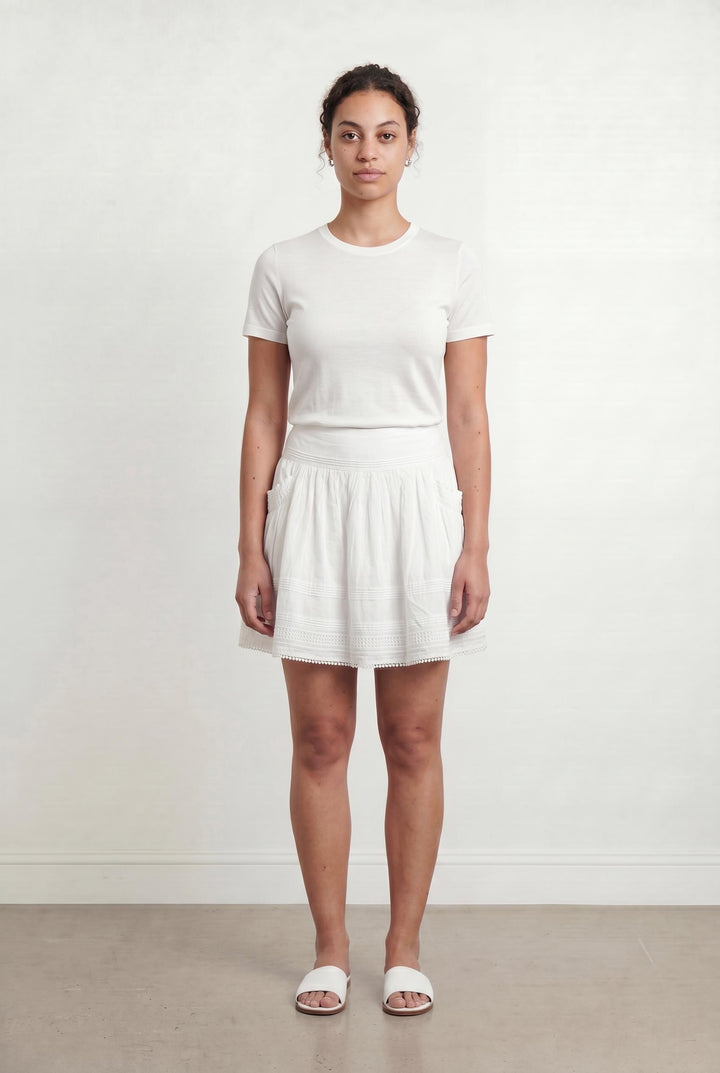 Jupe Courte Blanche - Taille L/40 de la marque Sandro | PARAD107469 - Vendu par Paradigme - Image 1