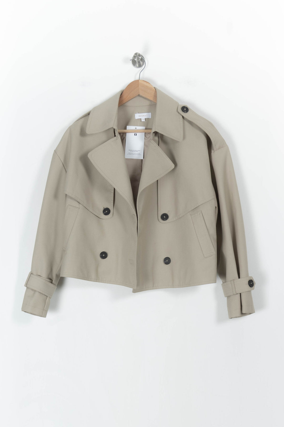 Trench Court Beige - Taille XS/34 de la marque Kookai | PARAD107508 - Vendu par Paradigme - Image 2