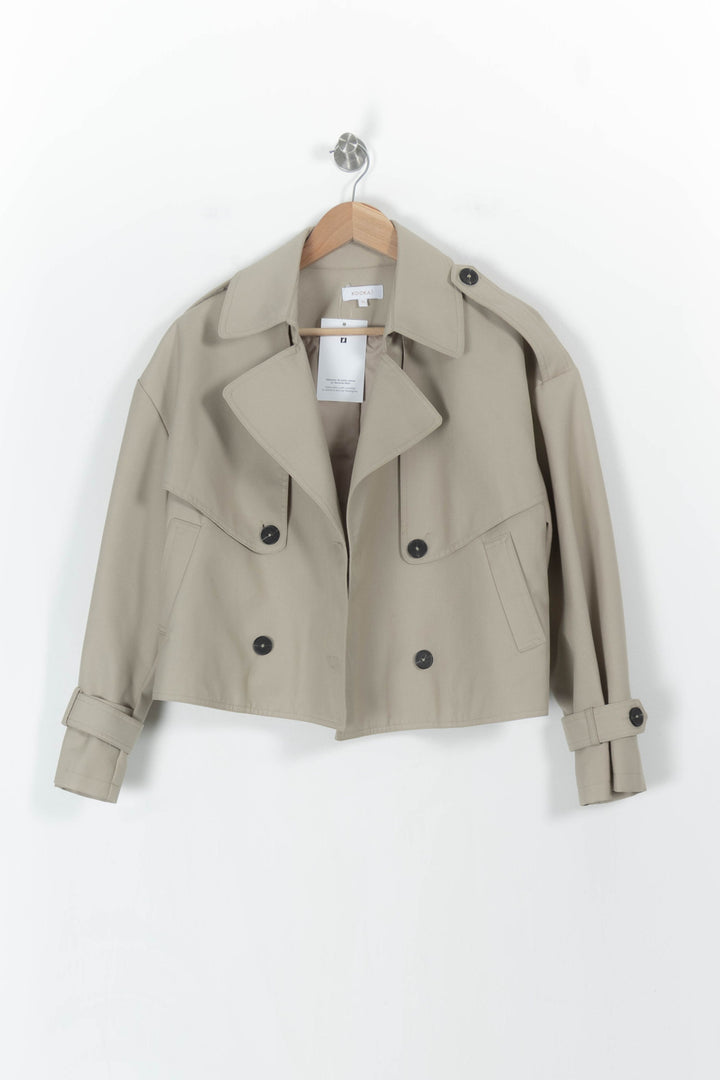 Trench Court Beige - Taille XS/34 de la marque Kookai | PARAD107508 - Vendu par Paradigme - Image 2