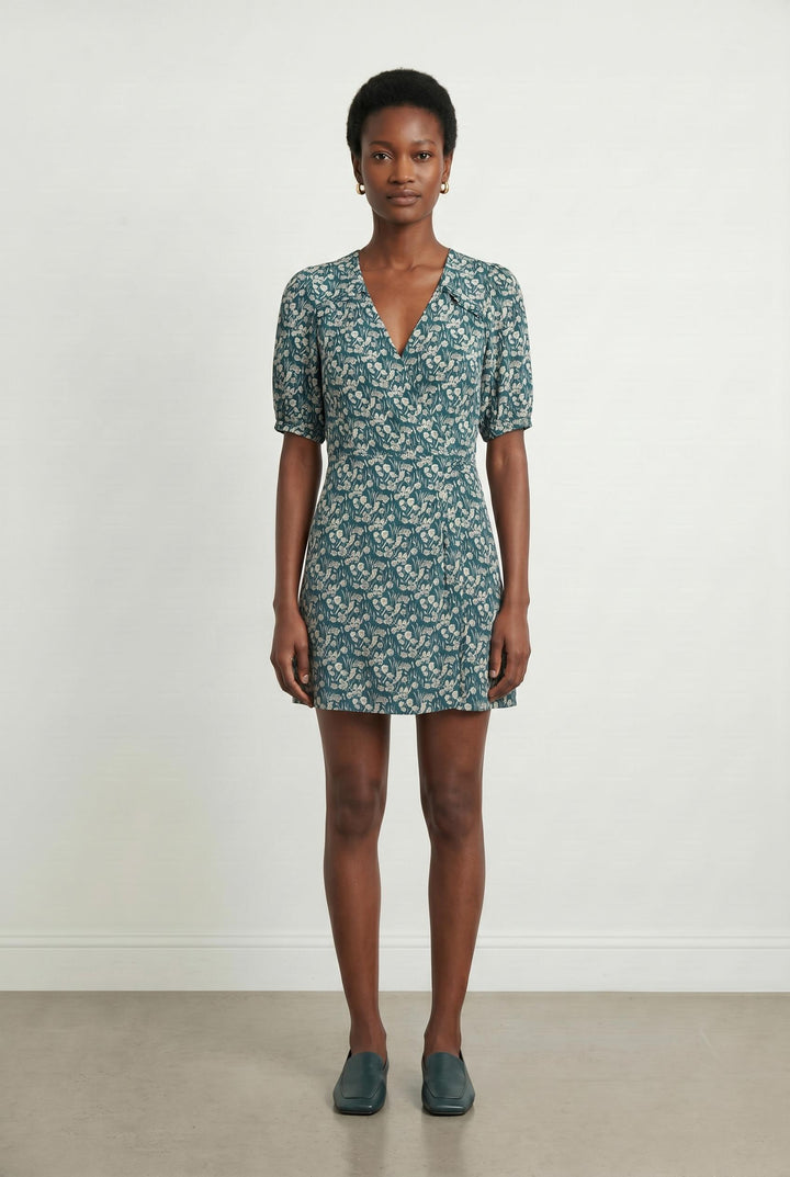Robe portefeuille verte et blanche - Taille M/38 de la marque Maison 123 | PARAD107521 - Vendu par Paradigme - Image 1