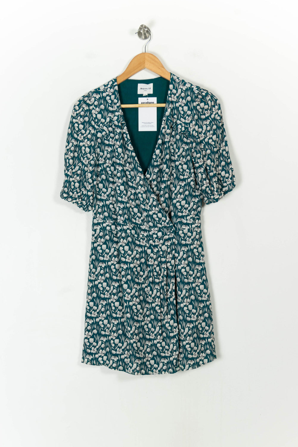 Robe portefeuille verte et blanche - Taille M/38 de la marque Maison 123 | PARAD107521 - Vendu par Paradigme - Image 2