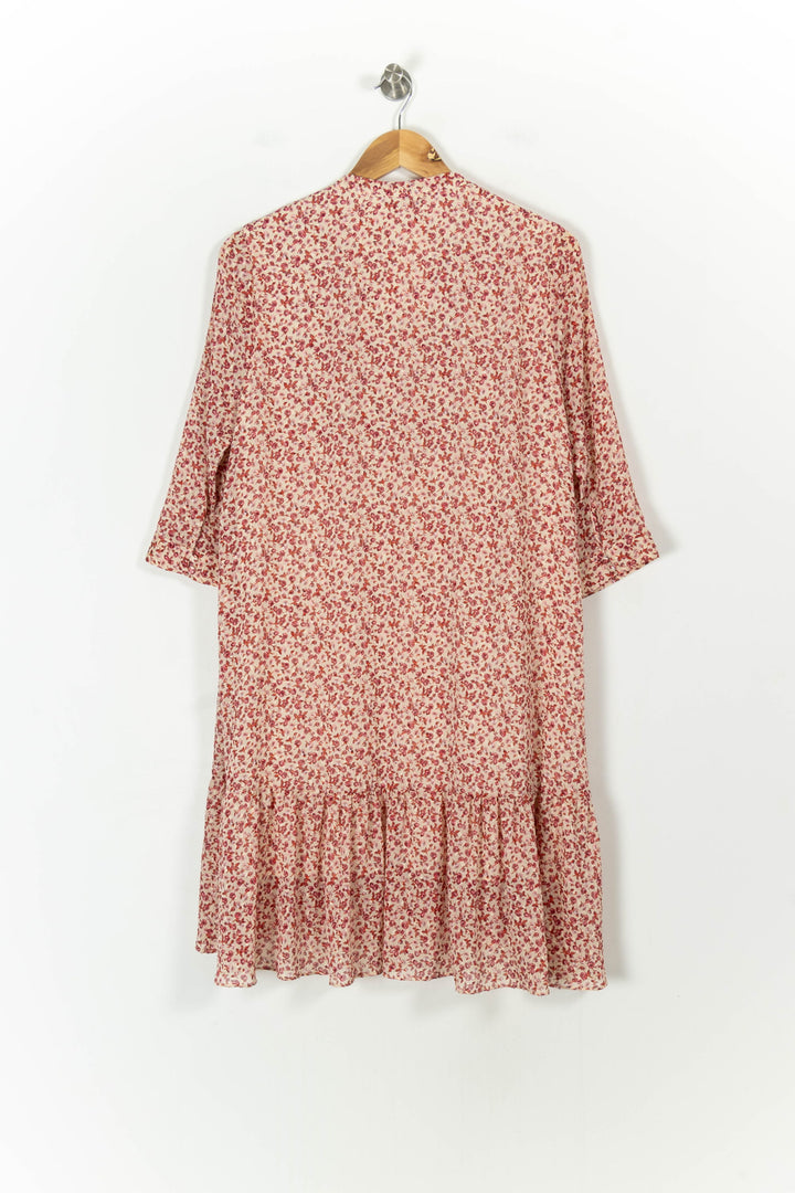 Robe Midi Fleurie Rose et Écrue - Taille M/38 de la marque ZAPA | PARAD107525 - Vendu par Paradigme - Image 4