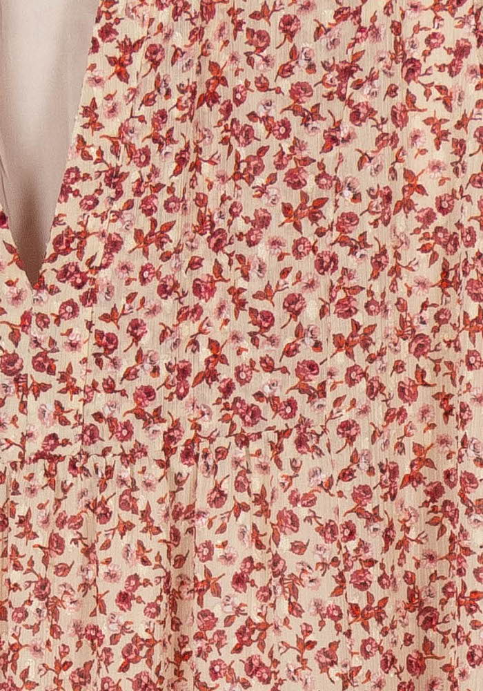 Robe Midi Fleurie Rose et Écrue - Taille M/38 de la marque ZAPA | PARAD107525 - Vendu par Paradigme - Image 3