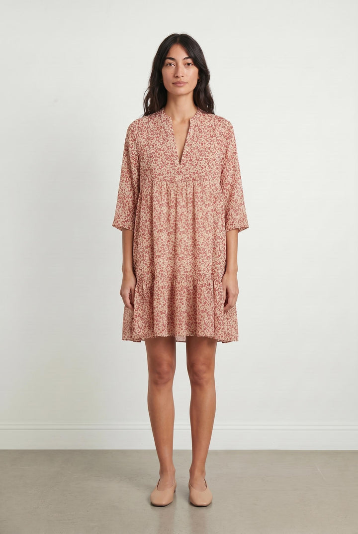 Robe Midi Fleurie Rose et Écrue - Taille M/38 de la marque ZAPA | PARAD107525 - Vendu par Paradigme - Image 1