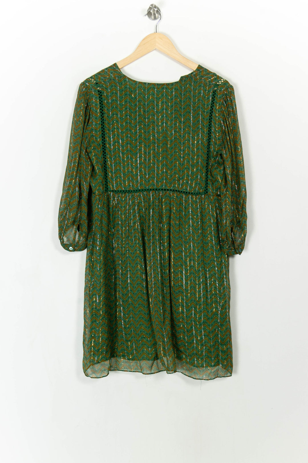Robe Midi Verte et Dorée - Taille S/36 de la marque ba&sh | PARAD107534 - Vendu par Paradigme - Image 4