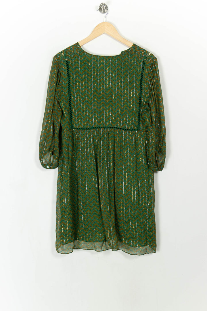 Robe Midi Verte et Dorée - Taille S/36 de la marque ba&sh | PARAD107534 - Vendu par Paradigme - Image 4