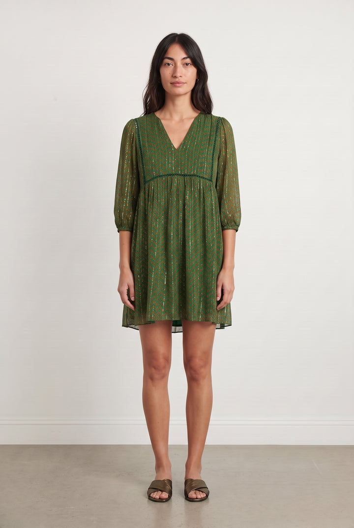 Robe Midi Verte et Dorée - Taille S/36 de la marque ba&sh | PARAD107534 - Vendu par Paradigme - Image 1