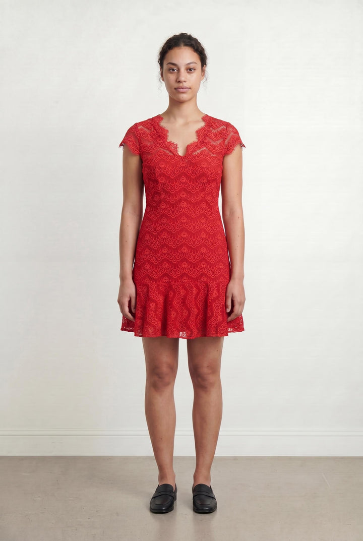 Robe en Dentelle Rouge - Taille XL/42 de la marque Gerard Darel | PARAD107535 - Vendu par Paradigme - Image 1