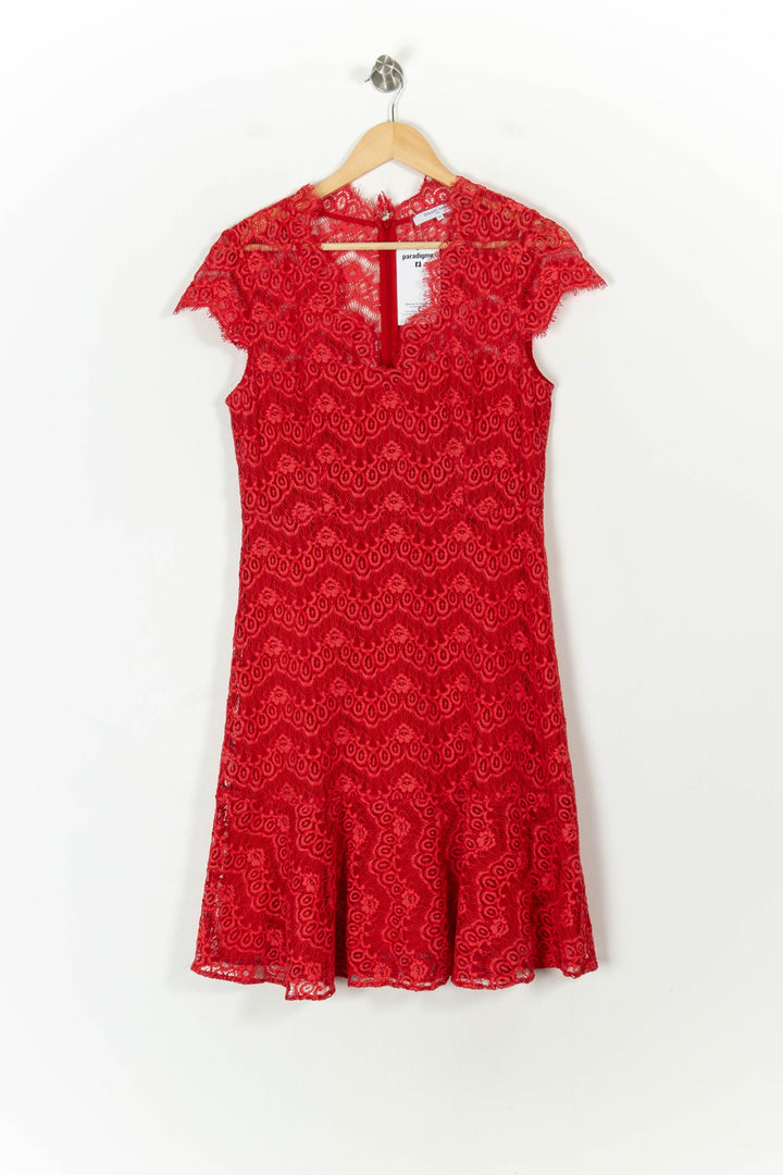Robe en Dentelle Rouge - Taille XL/42 de la marque Gerard Darel | PARAD107535 - Vendu par Paradigme - Image 2