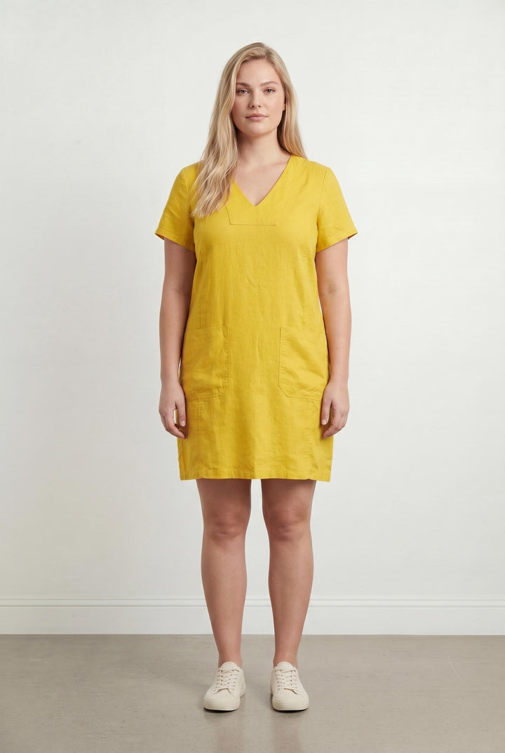 Robe Courte Jaune - Taille XXXL/46 de la marque Maison 123 | PARAD107539 - Vendu par Paradigme - Image 1