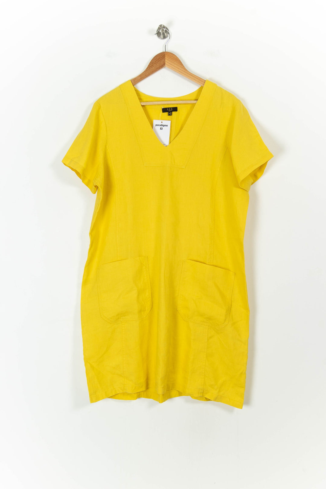 Robe Courte Jaune - Taille XXXL/46 de la marque Maison 123 | PARAD107539 - Vendu par Paradigme - Image 2