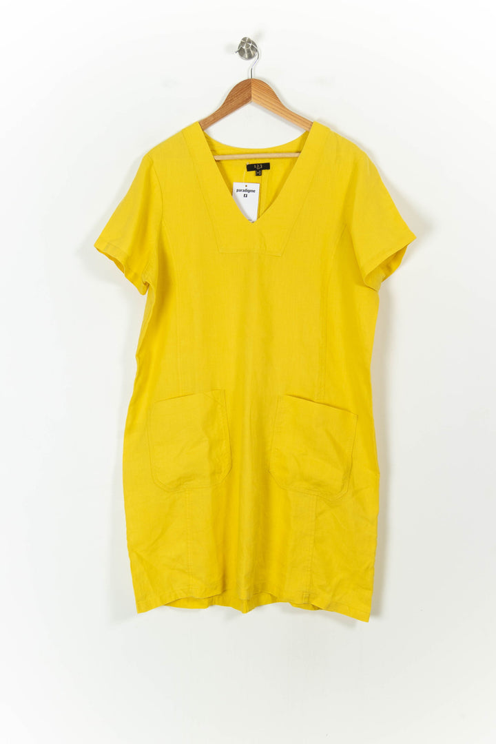 Robe Courte Jaune - Taille XXXL/46 de la marque Maison 123 | PARAD107539 - Vendu par Paradigme - Image 2