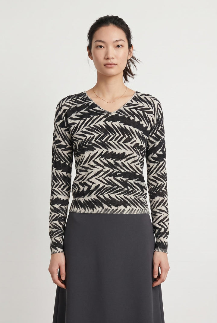 Pull Noir et Beige - Taille XS/34 de la marque One Step | PARAD107559 - Vendu par Paradigme - Image 1