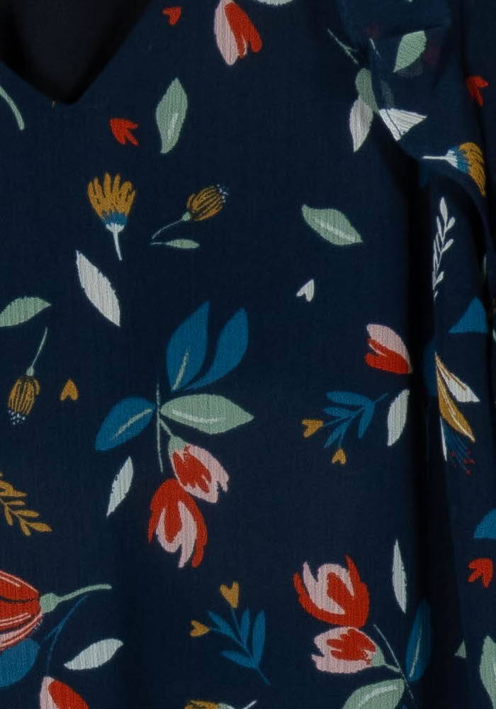 Blouse Fleurie Bleu - Taille XL/42 de la marque I.Code | PARAD107566 - Vendu par Paradigme - Image 3