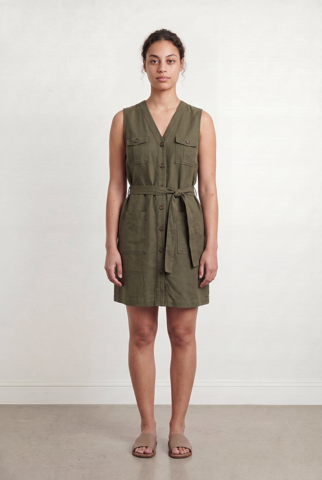 Robe Sans Manches Verte - Taille XL/42 de la marque Caroll | PARAD107571 - Vendu par Paradigme - Image 1