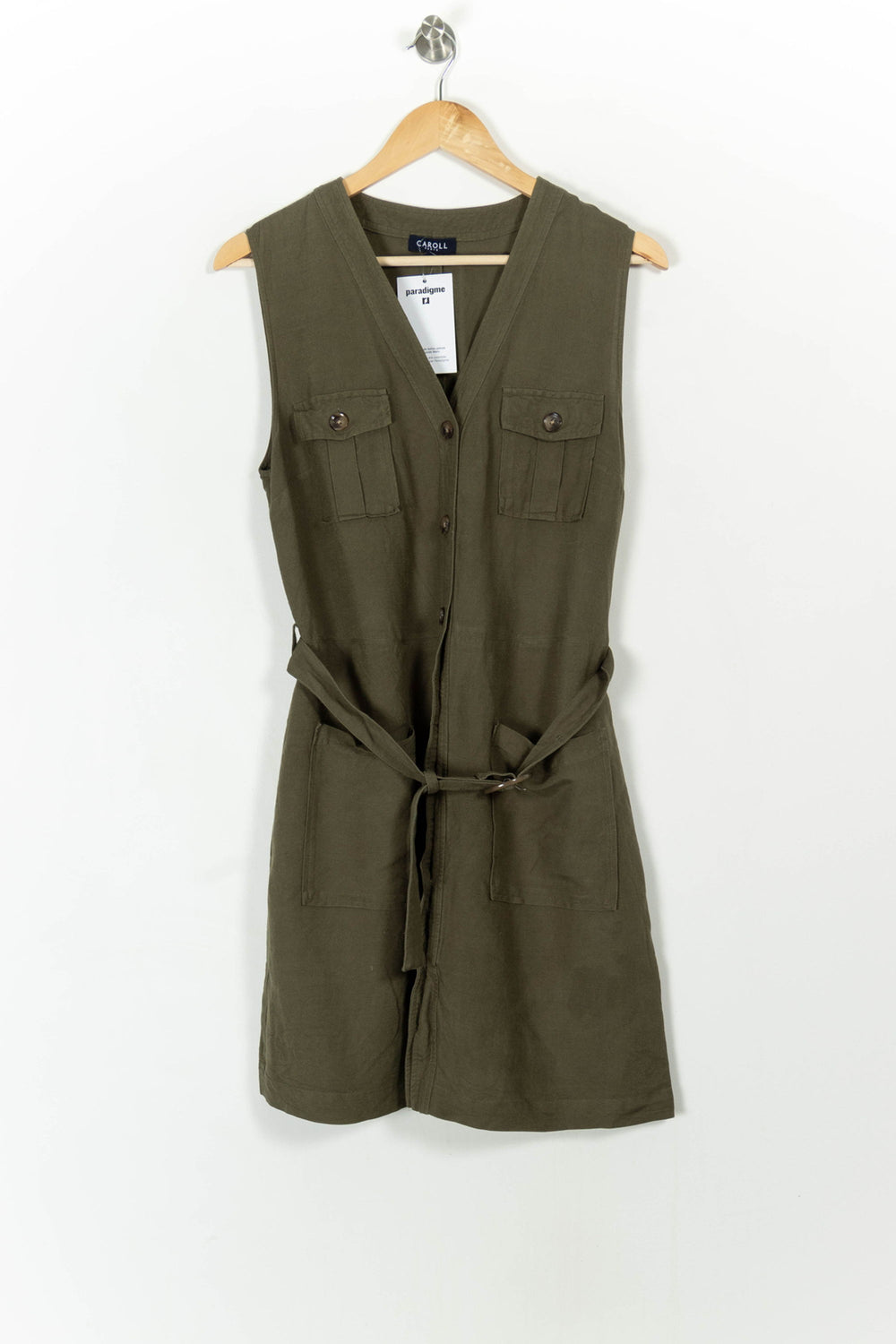 Robe Sans Manches Verte - Taille XL/42 de la marque Caroll | PARAD107571 - Vendu par Paradigme - Image 2