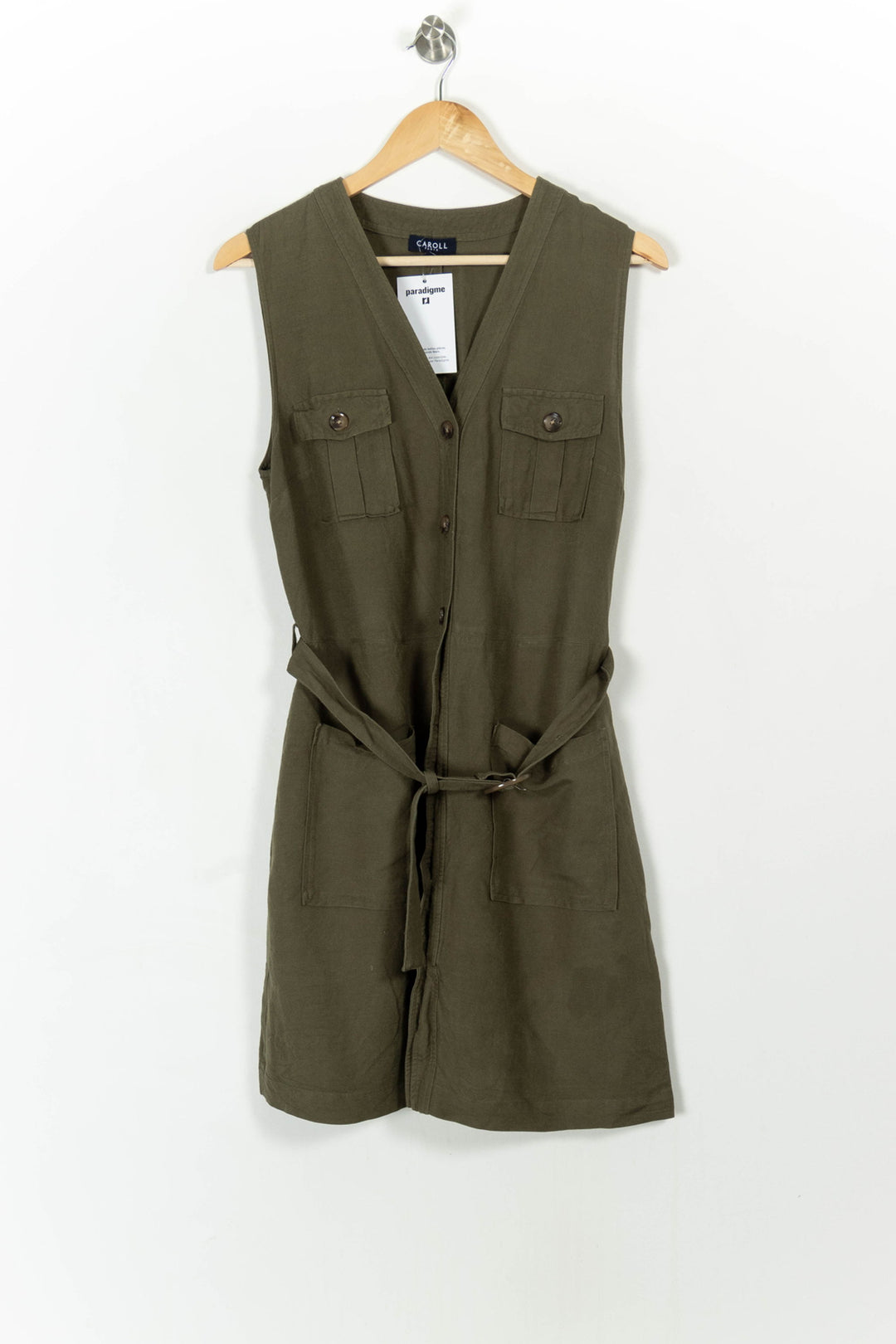 Robe Sans Manches Verte - Taille XL/42 de la marque Caroll | PARAD107571 - Vendu par Paradigme - Image 2