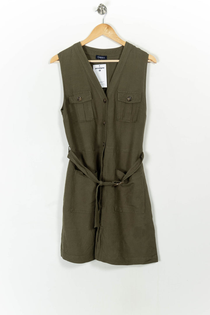 Robe Sans Manches Verte - Taille XL/42 de la marque Caroll | PARAD107571 - Vendu par Paradigme - Image 2
