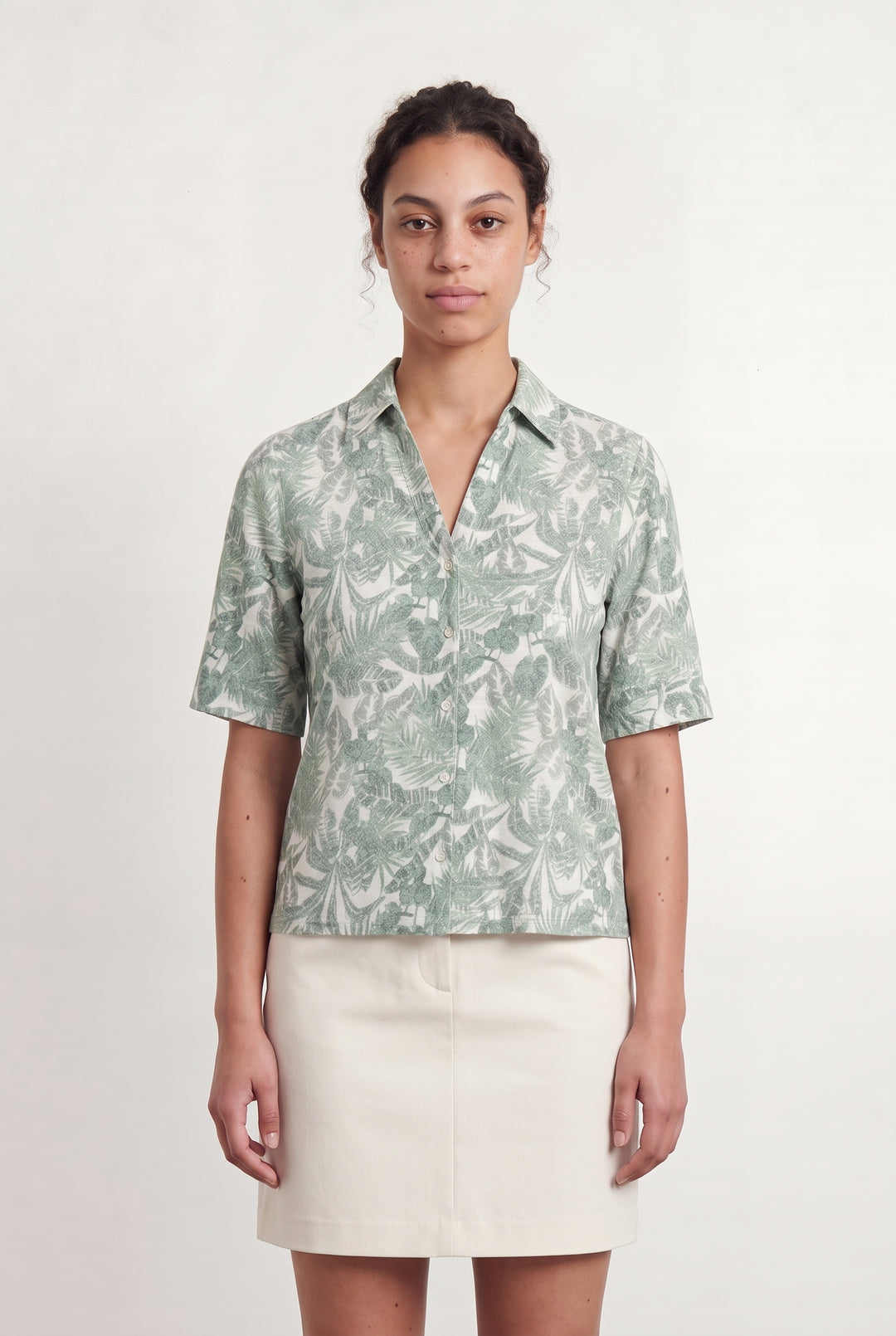 Chemise Verte et Blanche - Taille L/40 de la marque Caroll | PARAD107574 - Vendu par Paradigme - Image 1