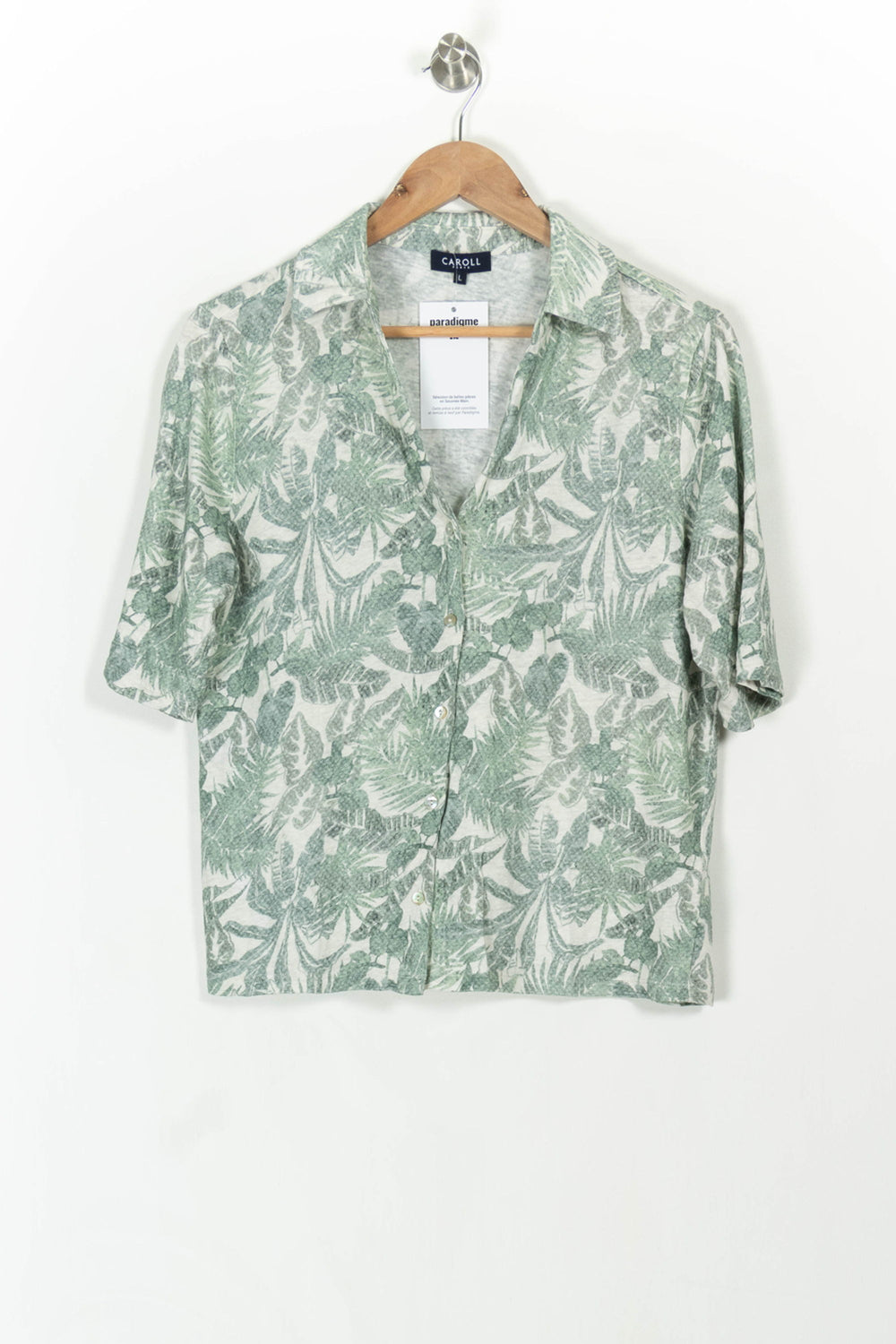 Chemise Verte et Blanche - Taille L/40 de la marque Caroll | PARAD107574 - Vendu par Paradigme - Image 2