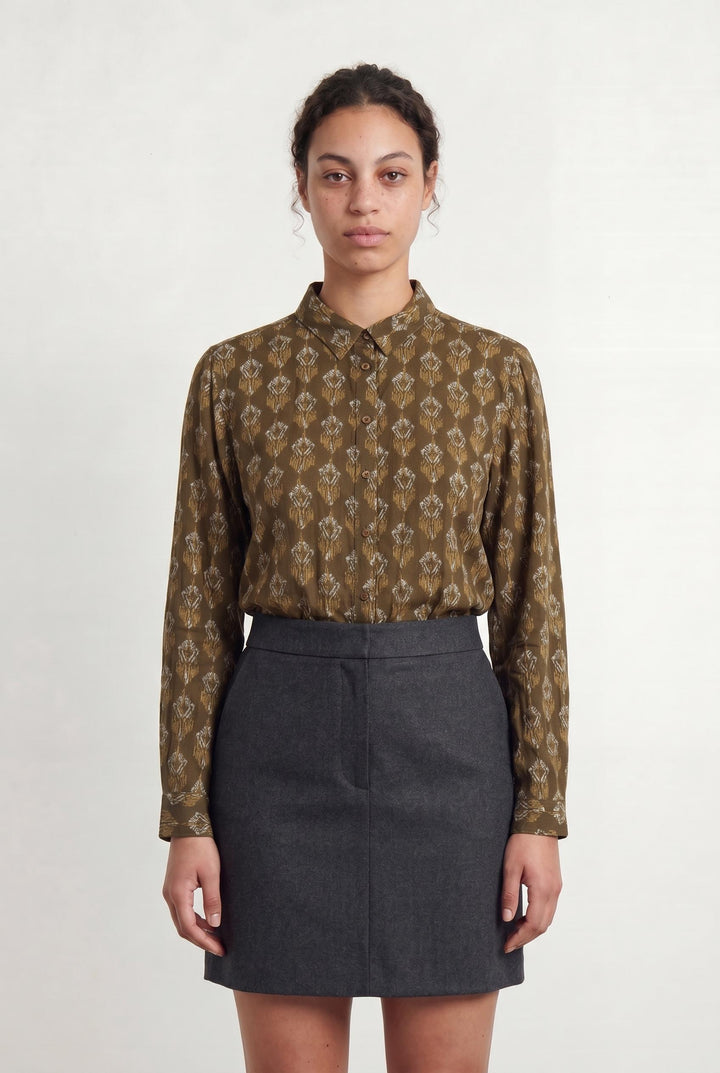 Chemise Verte et Beige - Taille L/40 de la marque La Petite Etoile | PARAD107587 - Vendu par Paradigme - Image 1