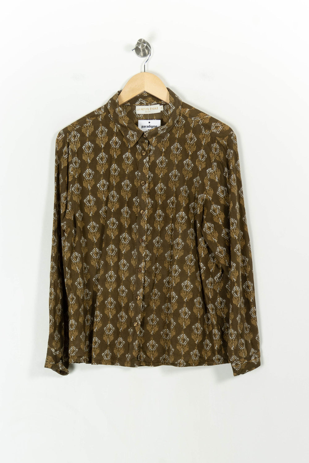 Chemise Verte et Beige - Taille L/40 de la marque La Petite Etoile | PARAD107587 - Vendu par Paradigme - Image 2