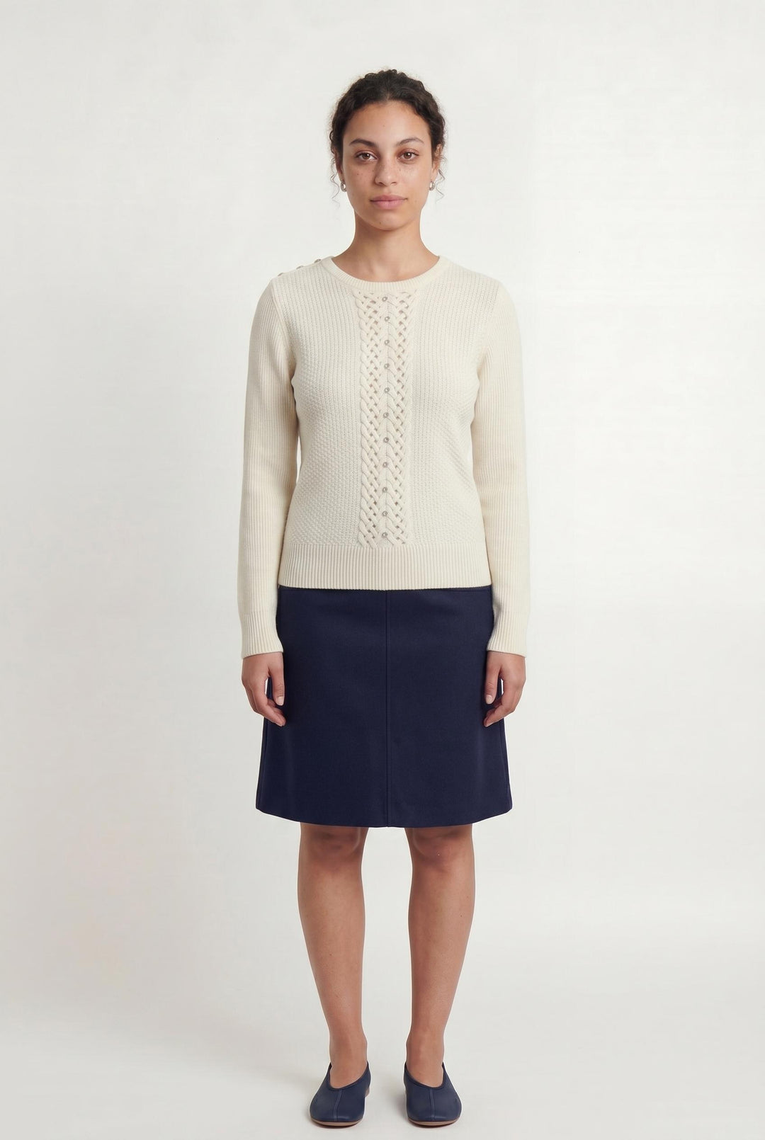 Pull Beige - Taille L/40 de la marque Indies | PARAD107590 - Vendu par Paradigme - Image 1