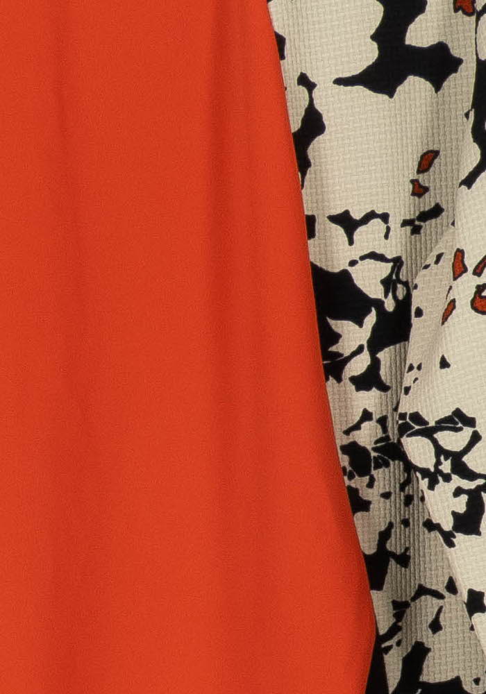 Robe Courte Noire Orange et Écrue - Taille XXL/44 de la marque Bleu Blanc Rouge | PARAD107592 - Vendu par Paradigme - Image 3