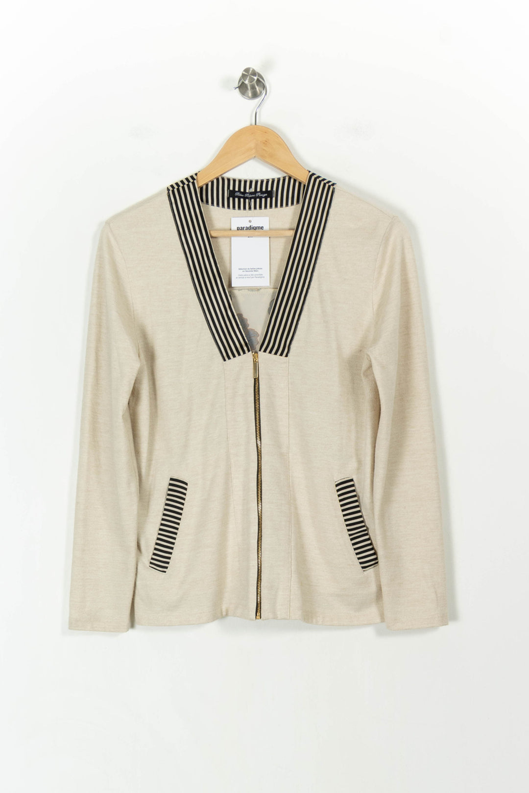 Veste Beige et Noire - Taille M/38 de la marque Bleu Blanc Rouge | PARAD107607 - Vendu par Paradigme - Image 2