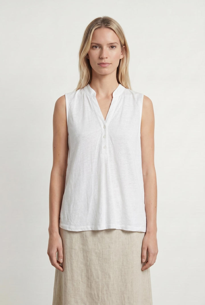Blouse Sans Manches Blanche - Taille M/38 de la marque Indies | PARAD107608 - Vendu par Paradigme - Image 1