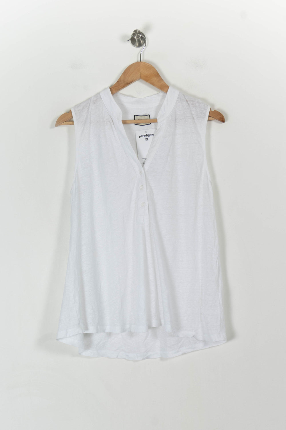Blouse Sans Manches Blanche - Taille M/38 de la marque Indies | PARAD107608 - Vendu par Paradigme - Image 2