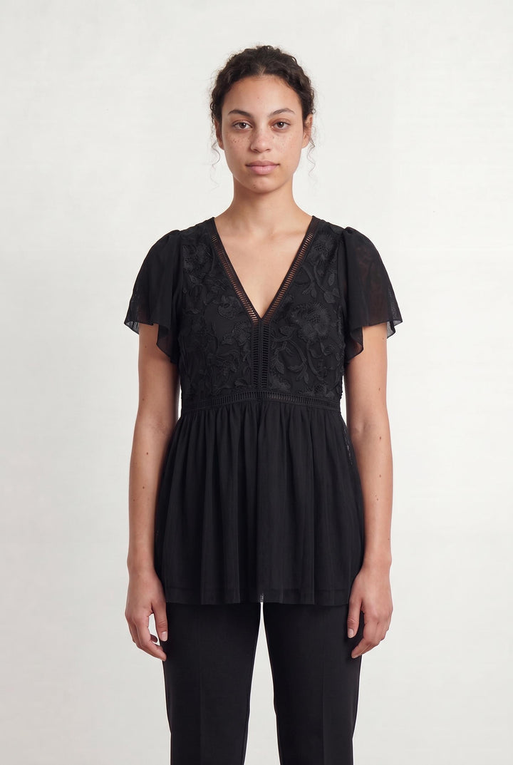 Blouse Noire - Taille XL/42 de la marque Indies | PARAD107612 - Vendu par Paradigme - Image 1