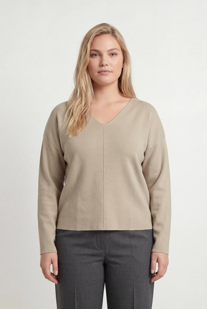 Pull Beige - Taille XXXL/46 de la marque Indies | PARAD107622 - Vendu par Paradigme - Image 1