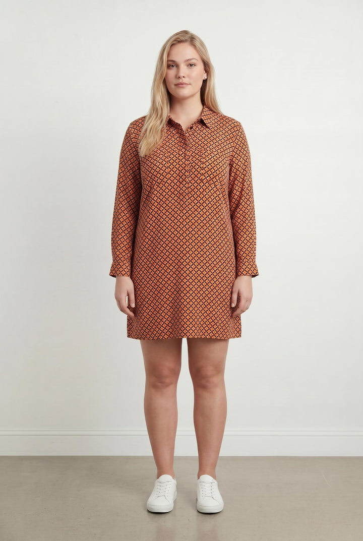 Robe Chemise Orange et Noire - Taille XXXL/46 de la marque Gerard Darel | PARAD107626 - Vendu par Paradigme - Image 1