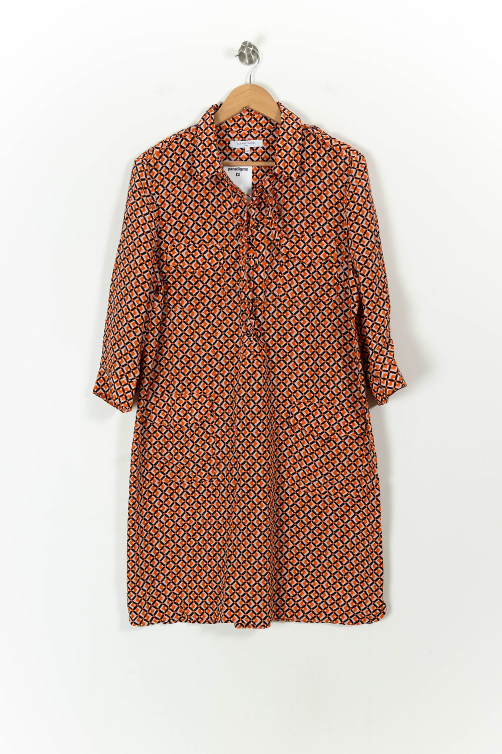 Robe Chemise Orange et Noire - Taille XXXL/46 de la marque Gerard Darel | PARAD107626 - Vendu par Paradigme - Image 2