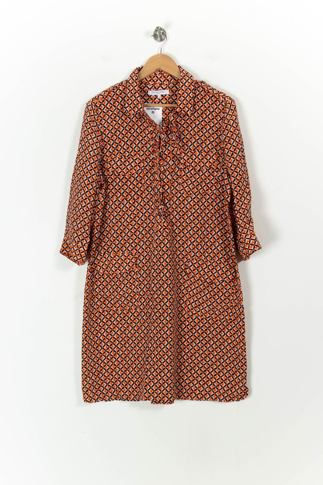 Robe Chemise Orange et Noire - Taille XXXL/46 de la marque Gerard Darel | PARAD107626 - Vendu par Paradigme - Image 2