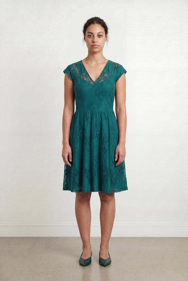 Robe Dentelle Verte - Taille L/40 de la marque La Fée Maraboutée | PARAD107633 - Vendu par Paradigme - Image 1