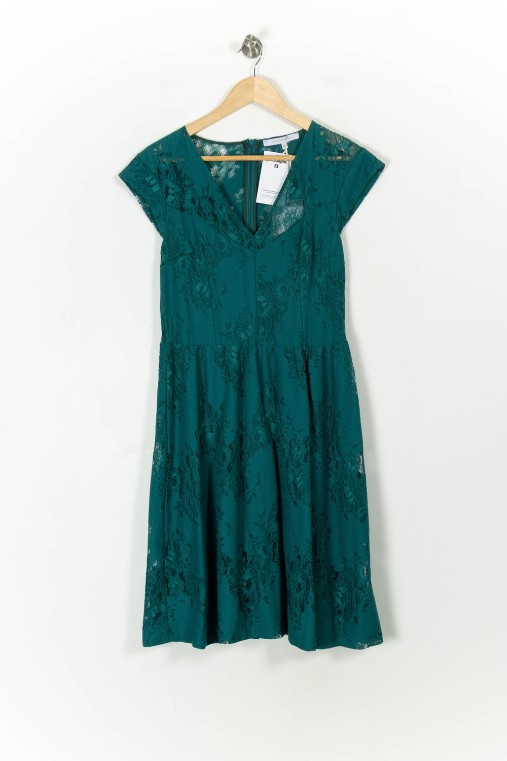 Robe Dentelle Verte - Taille L/40 de la marque La Fée Maraboutée | PARAD107633 - Vendu par Paradigme - Image 2