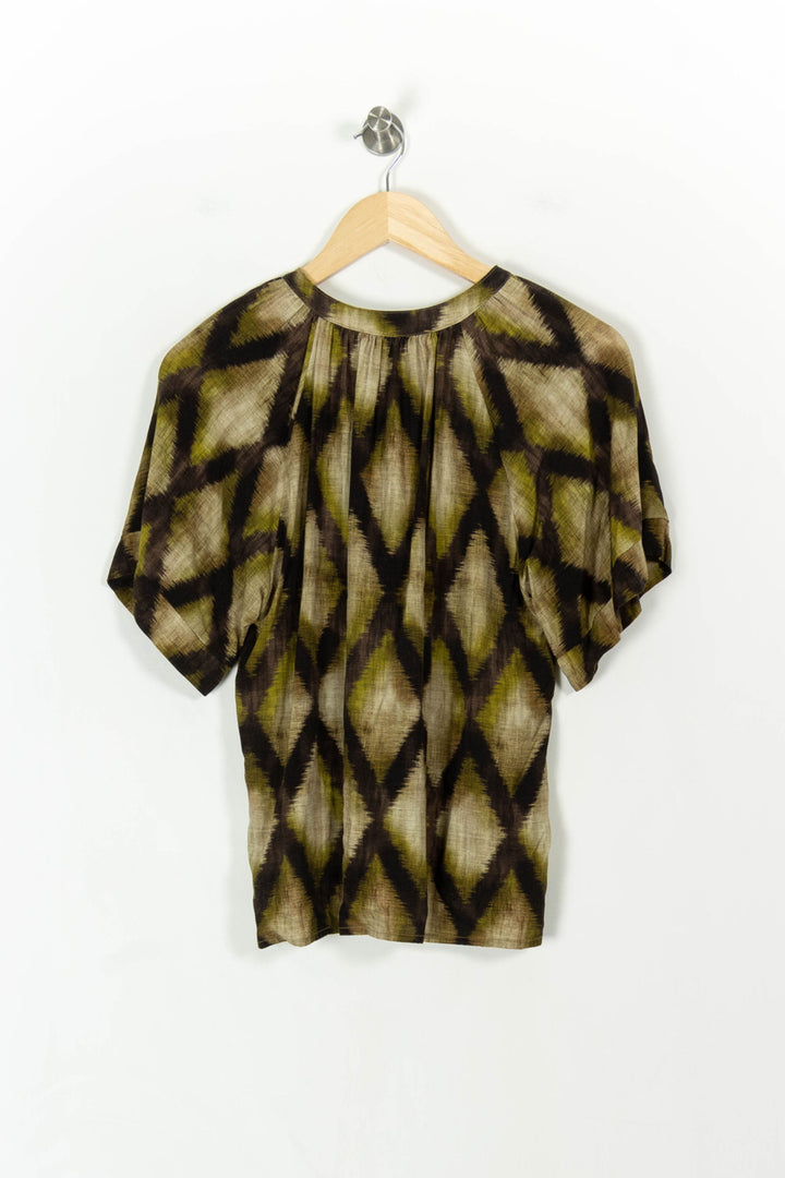 Blouse Verte et Marron - Taille M/38 de la marque La Fée Maraboutée | PARAD107637 - Vendu par Paradigme - Image 4