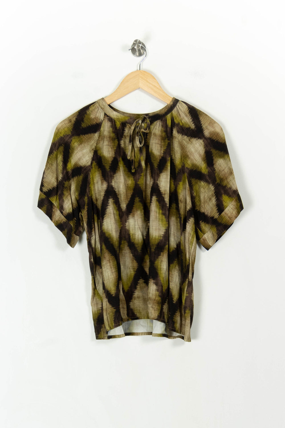 Blouse Verte et Marron - Taille M/38 de la marque La Fée Maraboutée | PARAD107637 - Vendu par Paradigme - Image 2