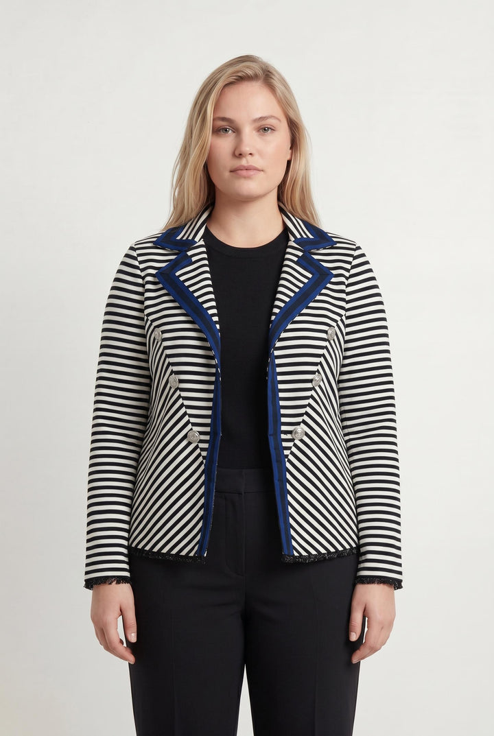 Veste Rayée Noire et Blanche - Taille XL/42 de la marque Bleu Blanc Rouge | PARAD107642 - Vendu par Paradigme - Image 1